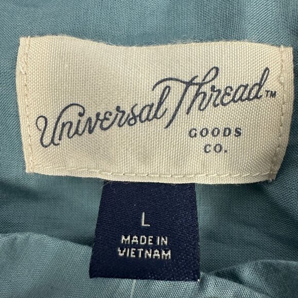 Universal Thread Women’s Blue Blouse L Button Front Lightweight Relaxed Fit - Picture 5 of 10